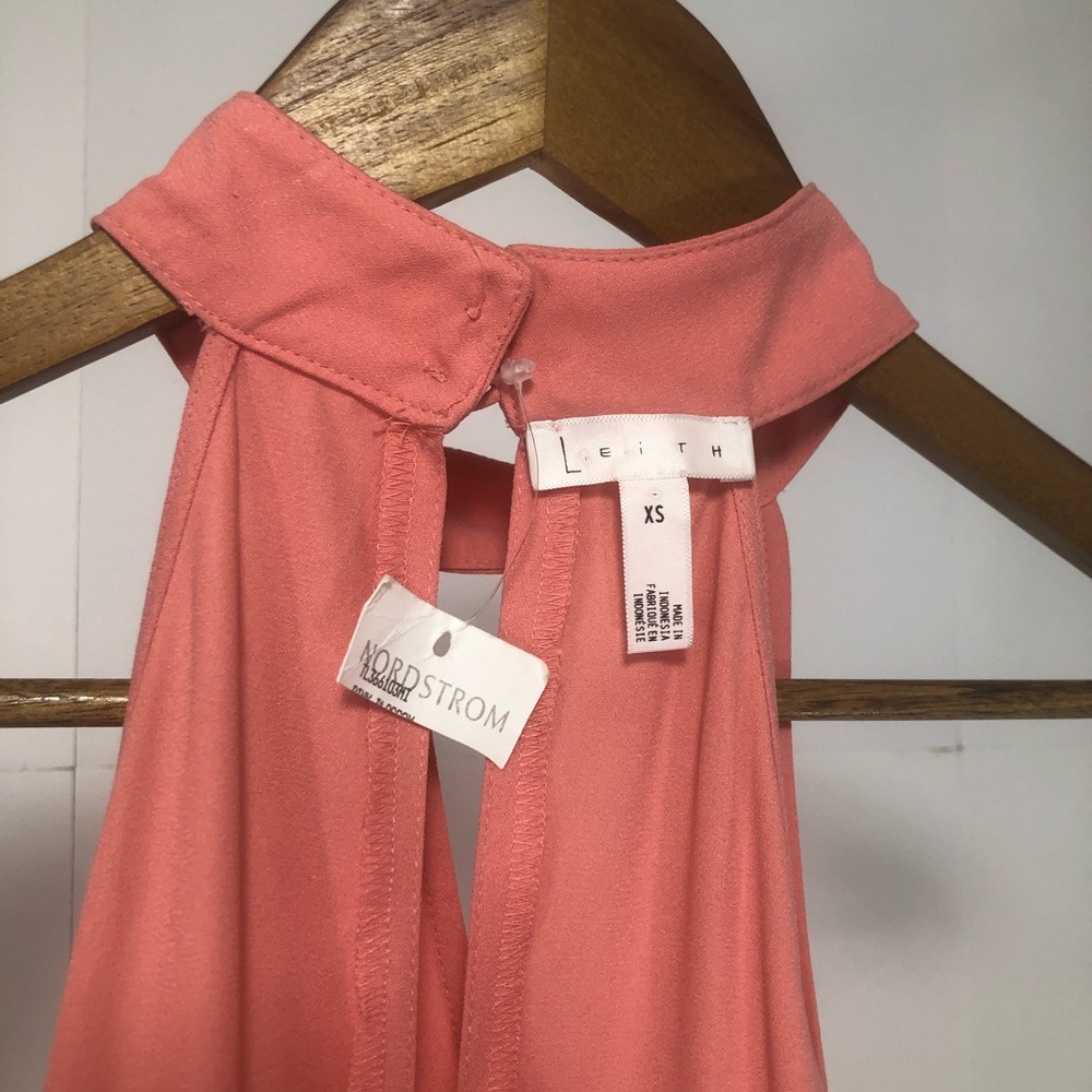 NWT Leith Pink High Collar V Neck Mini Sleeveless Dress Nordstrom Size XS - Picture 8 of 13